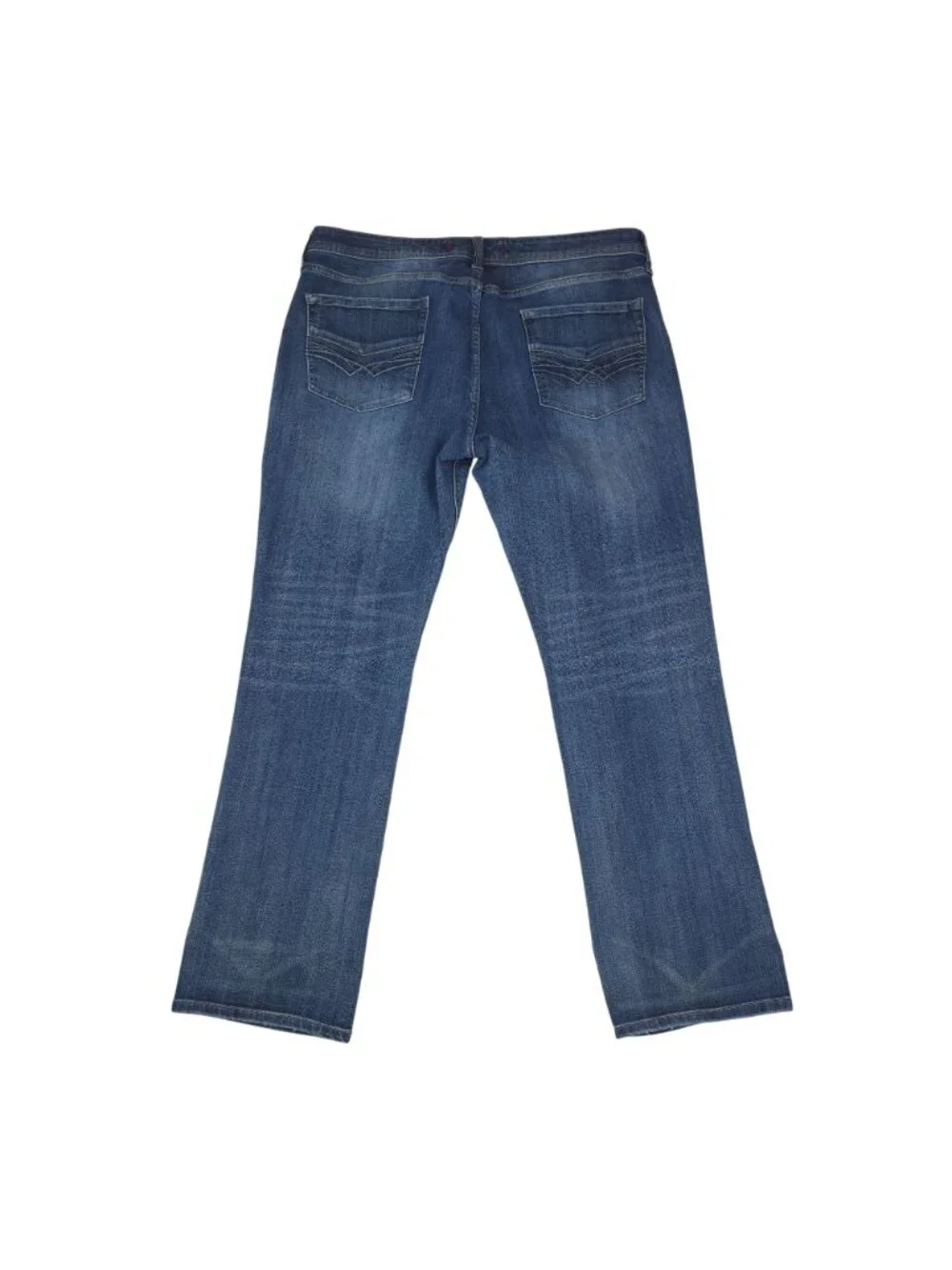Seven7 Straight Fit Mens Blue Denim Jeans W38 L32 Whiskered Medium Wash
